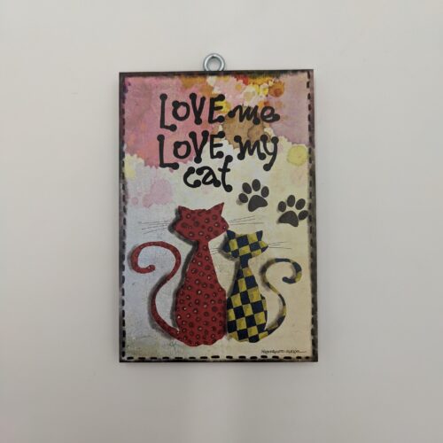 "Love me, love my cat" Γάτες ... στυλάτες, γάτες σύμβολα!, χεροκάμωτο από το 1978, όμπρα