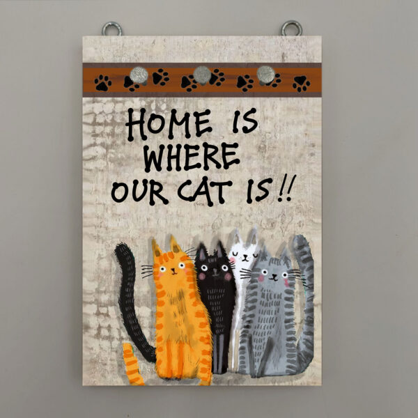 Χεροκαμωτο - ομπρα - κλειδοθηκες - HOME IS WHERE OUR CAT IS!!