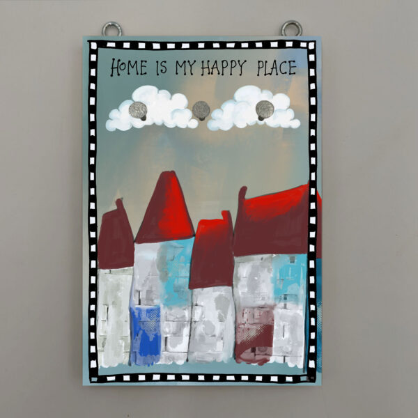 Χεροκαμωτο - ομπρα - κλειδοθηκες - HOME IS MY HAPPY PLACE